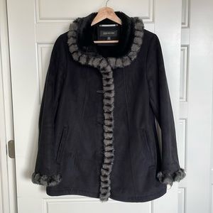 Jones New York Soft Suede Faux Fur Jacket - Petite M